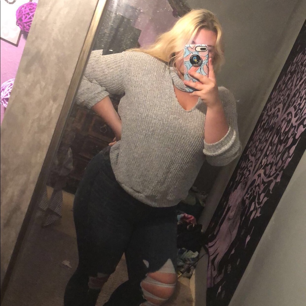 Do it again grey sweater fashion nova
